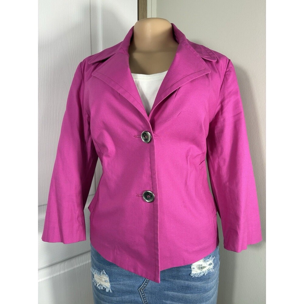 Rafaella Studio Womens Blazer sz M Pink Jacket  2 Button Career Office Corpcore